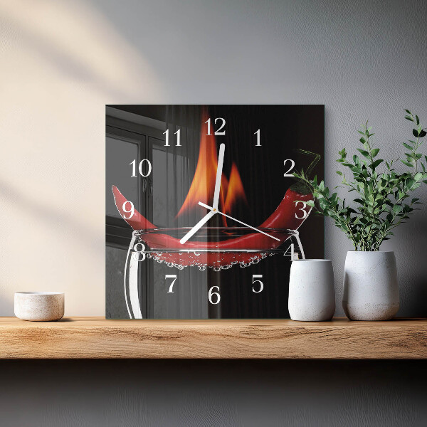 Štvorcové hodiny Chilli Fire