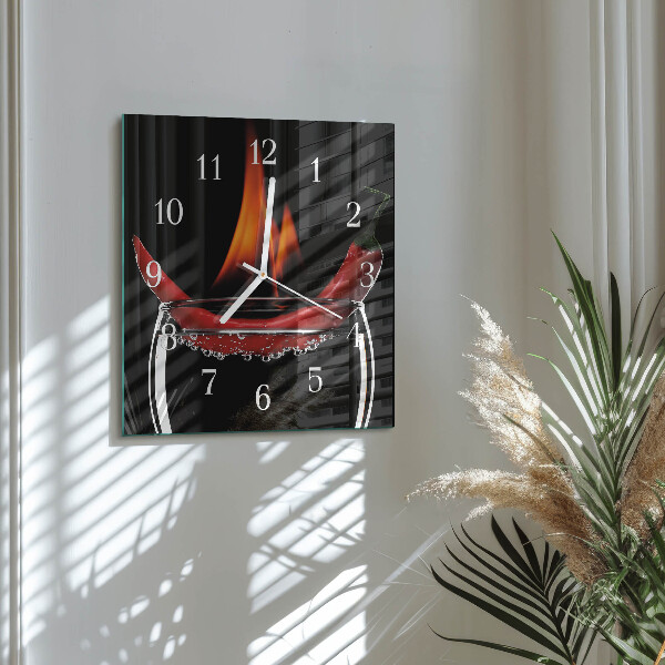 Štvorcové hodiny Chilli Fire