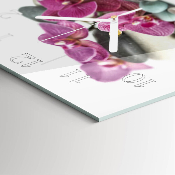 Štvorcové hodiny Orchidey