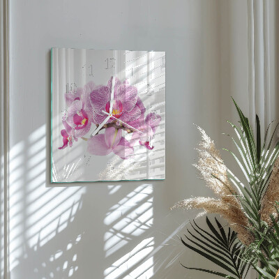 Štvorcové hodiny Orchidey