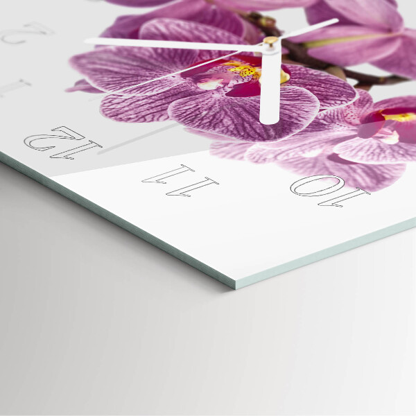 Štvorcové hodiny Orchidey