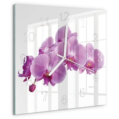 Štvorcové hodiny Orchidea