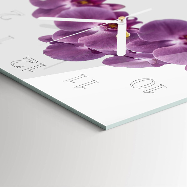 Štvorcové hodiny Orchidea