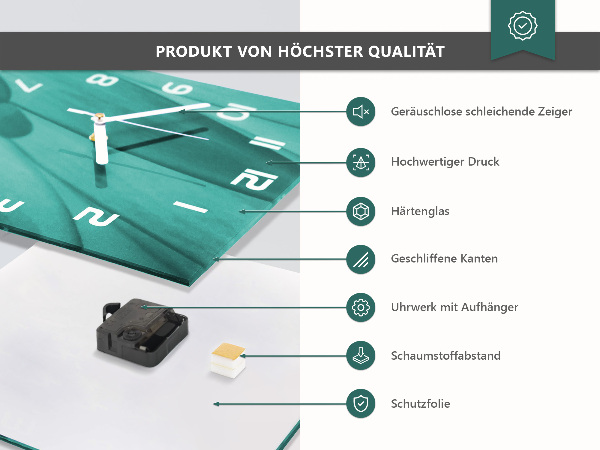 Štvorcové hodiny Vanilka