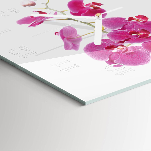 Štvorcové hodiny Orchidea