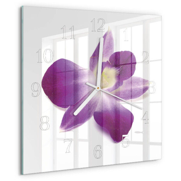 Štvorcové hodiny Kvet orchidey