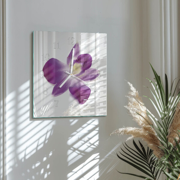 Štvorcové hodiny Kvet orchidey