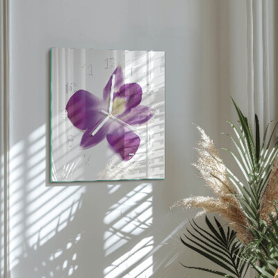 Štvorcové hodiny Kvet orchidey