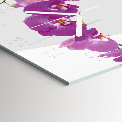 Štvorcové hodiny Orchidea