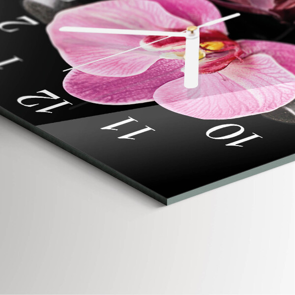 Štvorcové hodiny Orchidea