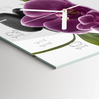 Štvorcové hodiny Orchidea