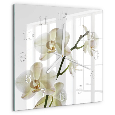 Štvorcové hodiny Orchidea