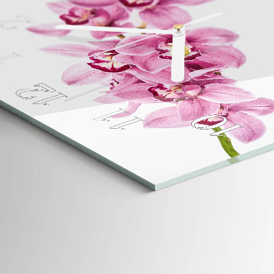 Štvorcové hodiny Orchidea