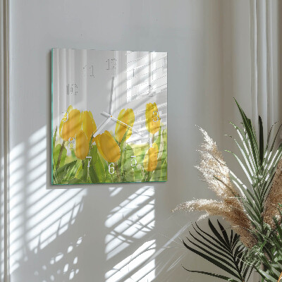 Štvorcové hodiny Tulipány