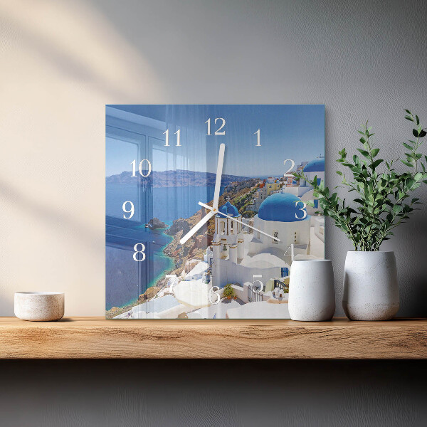 Štvorcové hodiny Santorini