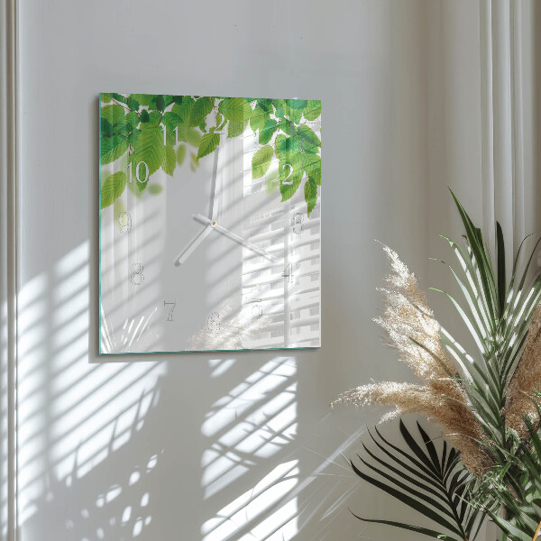Štvorcové hodiny Listy