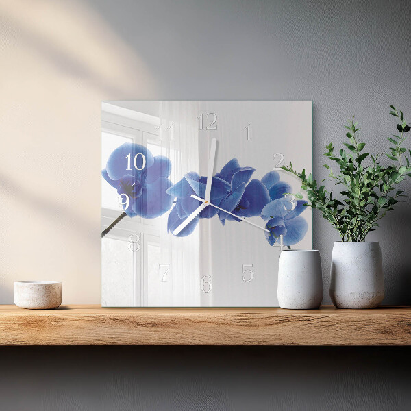 Štvorcové hodiny Orchidea