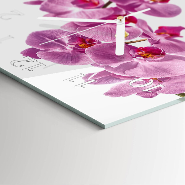 Štvorcové hodiny Orchidea