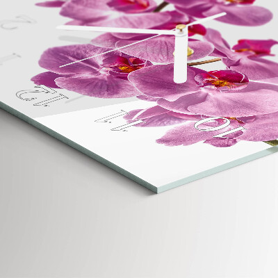 Štvorcové hodiny Orchidea