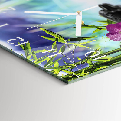 Štvorcové hodiny Kúpeľná orchidea