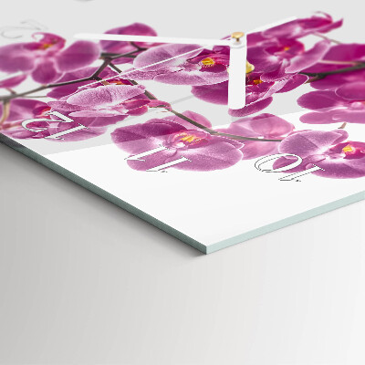 Štvorcové hodiny Orchidea