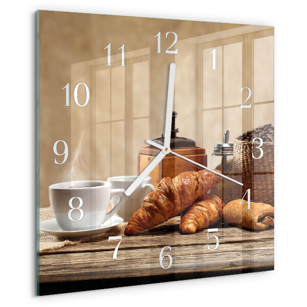 Štvorcové hodiny Croissanty