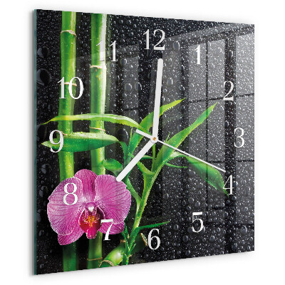Štvorcové hodiny Bambusové kúpele