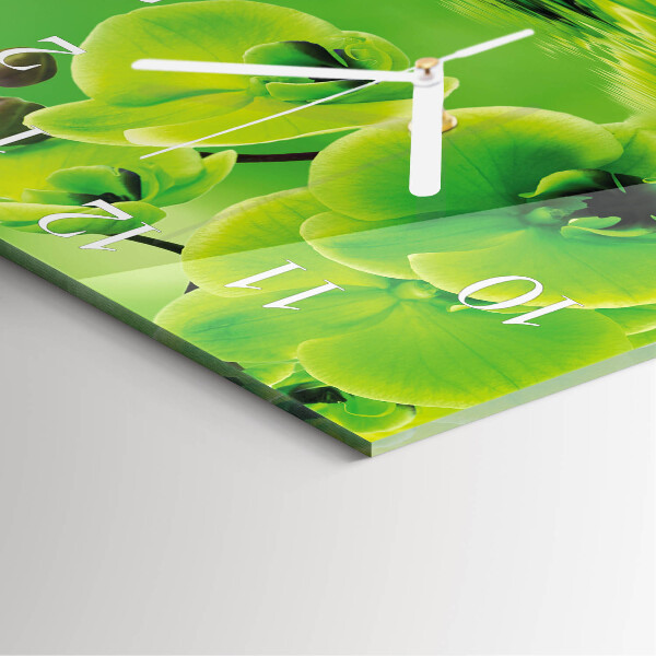 Štvorcové hodiny Orchidea
