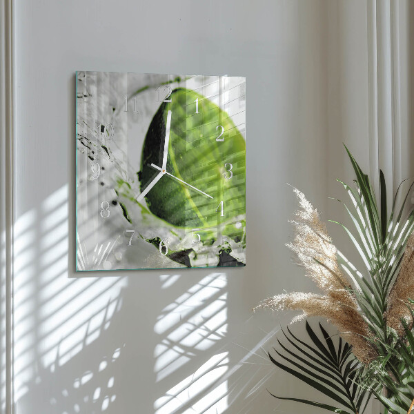 Štvorcové hodiny Uhličitan vápenatý