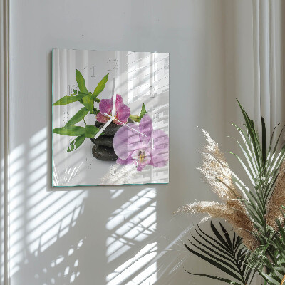 Štvorcové hodiny Orchidea