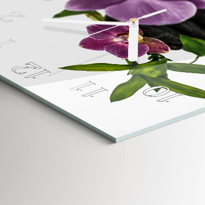 Štvorcové hodiny Orchidea