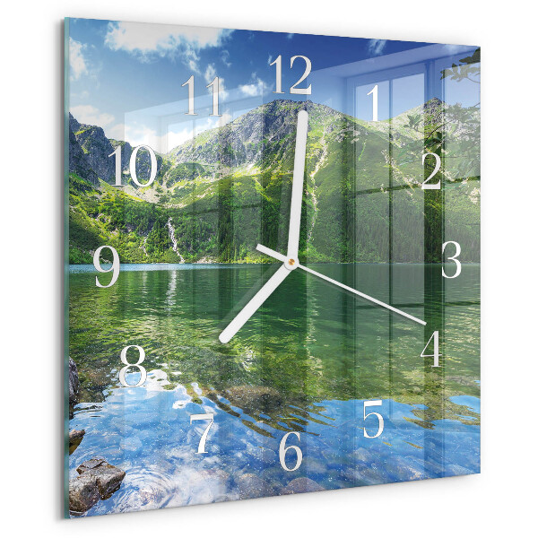 Štvorcové hodiny Horské jazero