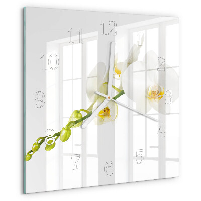 Štvorcové hodiny Orchidea
