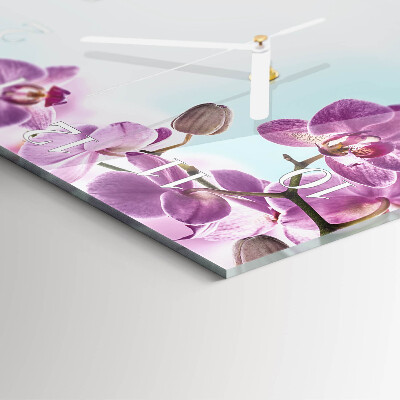Štvorcové hodiny Orchidea