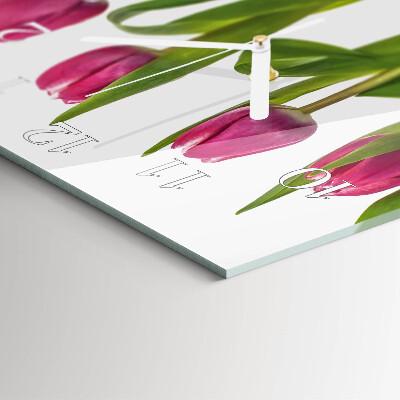 Štvorcové hodiny Tulipány
