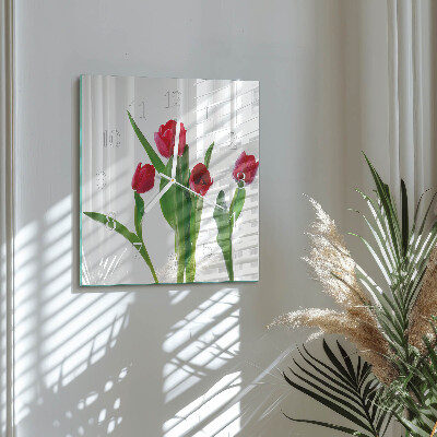 Štvorcové hodiny Tulipány