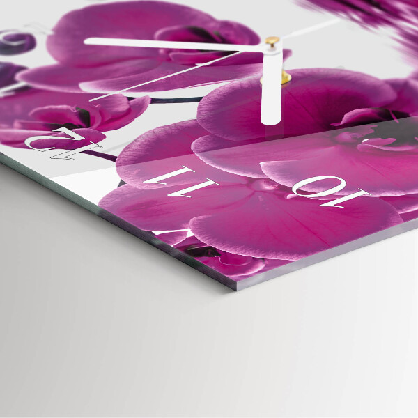 Štvorcové hodiny Orchidea