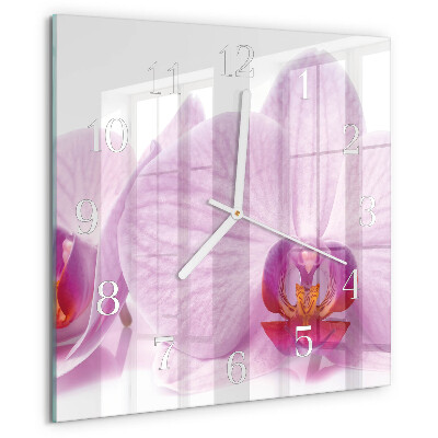Štvorcové hodiny Orchidea