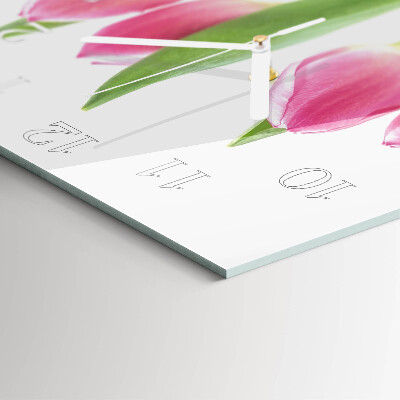 Štvorcové hodiny Tulipány