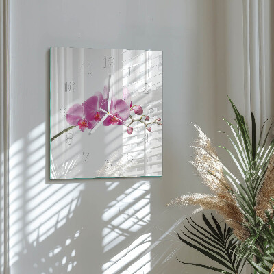Štvorcové hodiny Orchidea