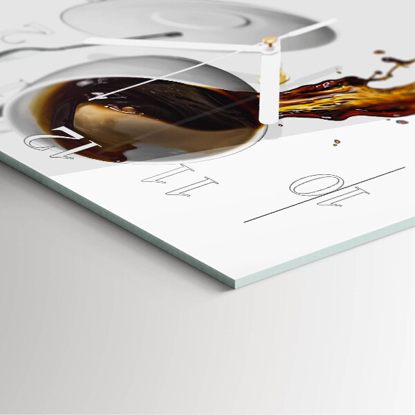 Štvorcové hodiny Káva