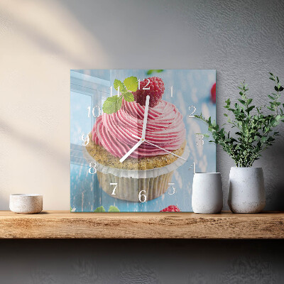 Štvorcové hodiny Malinový muffin