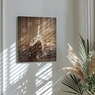 Štvorcové hodiny Káva