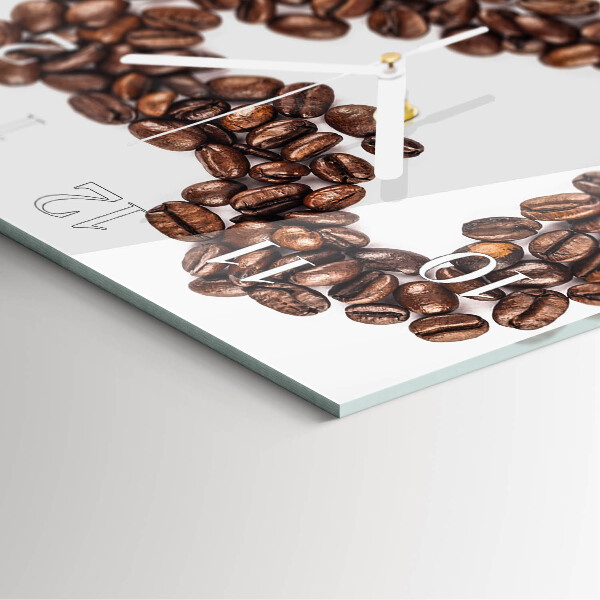 Štvorcové hodiny Kávové zrná