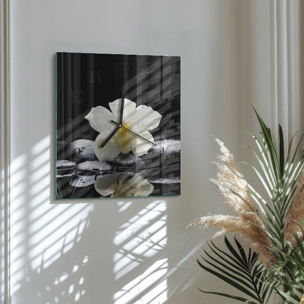 Štvorcové hodiny Orchideové kamene