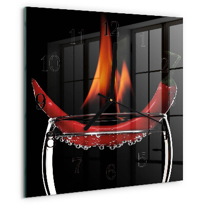 Štvorcové hodiny Chilli Fire