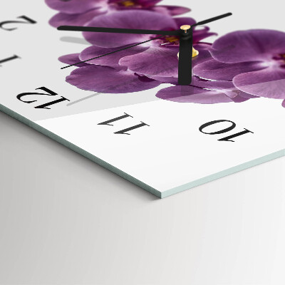 Štvorcové hodiny Orchidea