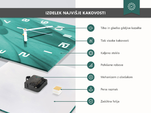 Štvorcové hodiny Tráva