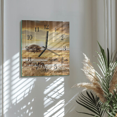 Štvorcové hodiny Zebry
