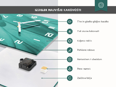 Štvorcové hodiny Tráva